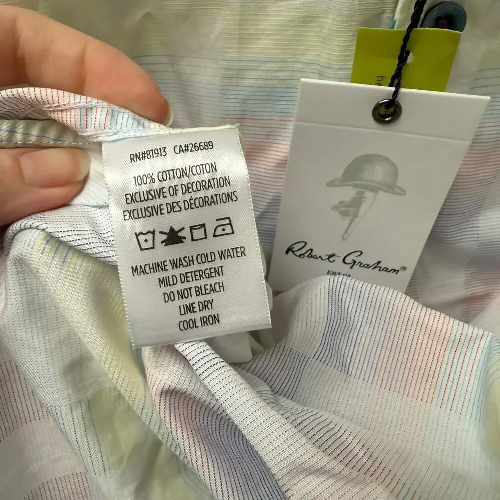 NWT Robert Graham 3XL Classic Fit Short Sleeve Button Down Geometric Shirt